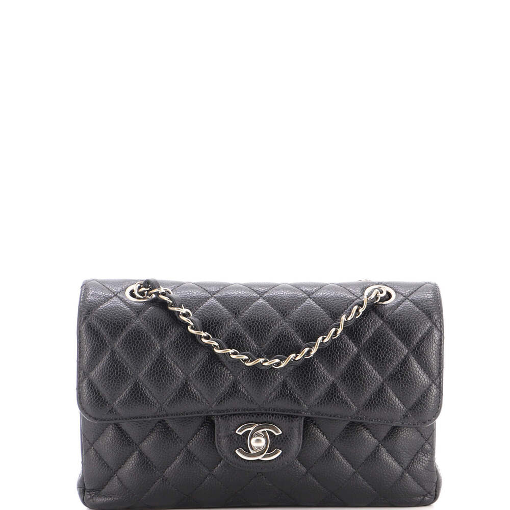 Chanel Small Classic Double Flap Bag Quilted Caviar